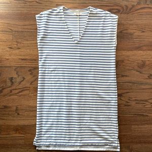 Madewell blue and ivory striped dress
